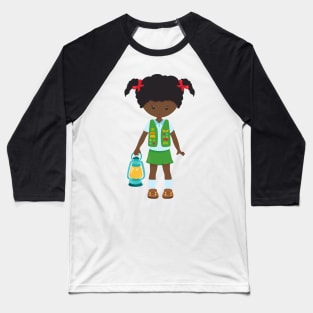 Girl Scout, African American Girl, Little Girl Baseball T-Shirt